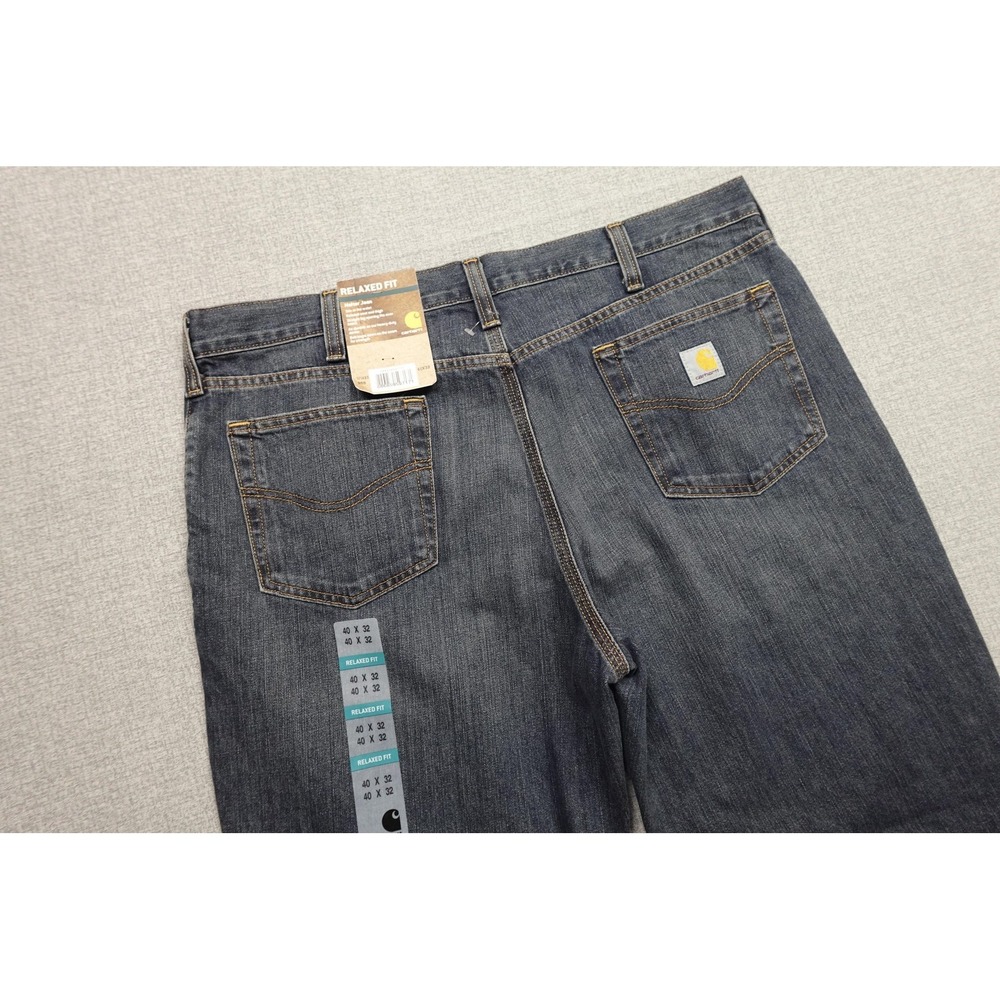 Carhartt Holter Relaxed Fit Jeans Mens 40x32 Blue Dark Wash Denim Straight Leg